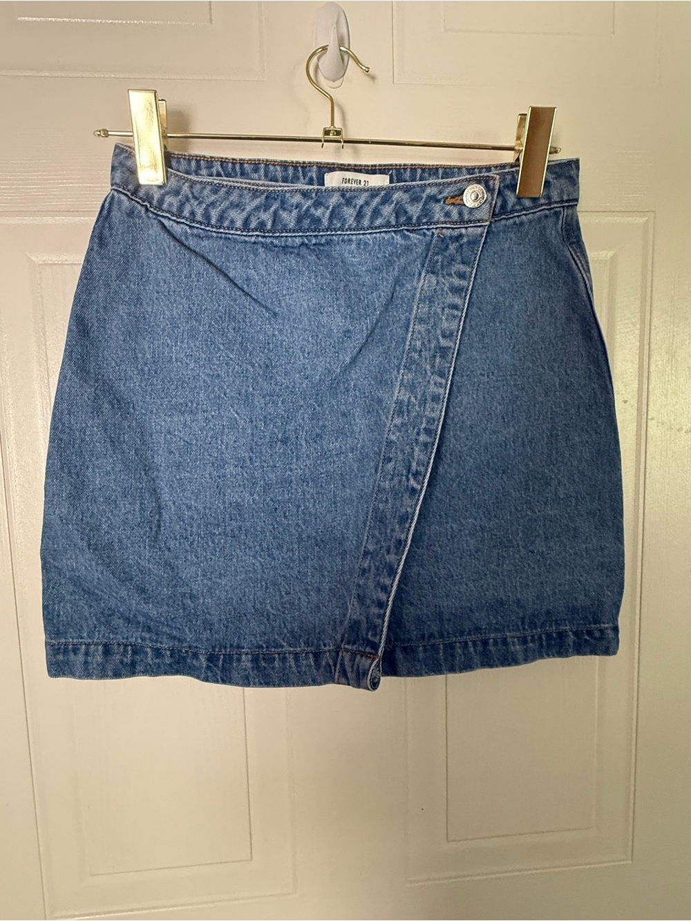 Forever 21 Denim Wrap Mini Skirt - Blue